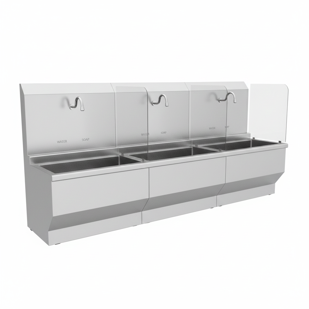 Stainless Steel Sugical Scrub Sink 3 Bay